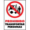 Cartel Prohibido Transportar Personas - Carretilla