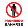 Cartel Prohibido Bañarse