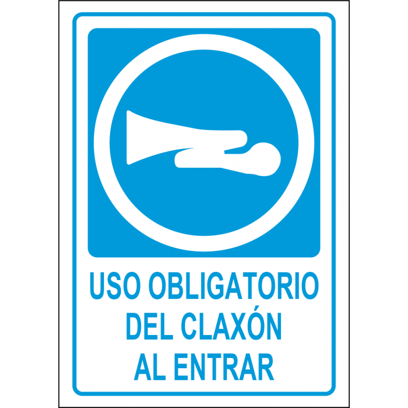 Cartel Uso Obligatorio del Claxon al Entrar