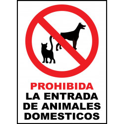 Cartel Prohibido la Entrada de Animales Domésticos