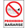 Cartel Prohibido Bañarse - Mar
