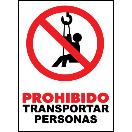 Cartel Prohibido Transportar Personas - Elevador
