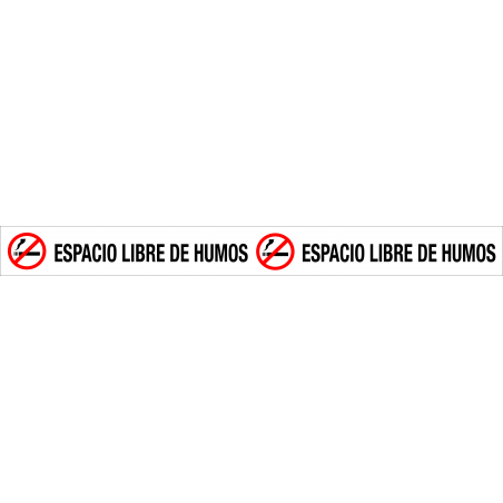 Banda Adhesiva Prohibido Fumar - Espacio Libre de Humos 1Metro X 10CM
