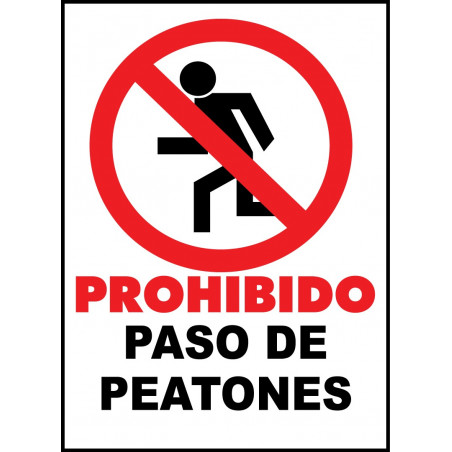Cartel Prohibido Paso de Peatones