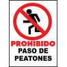 Cartel Prohibido Paso de Peatones 🚷