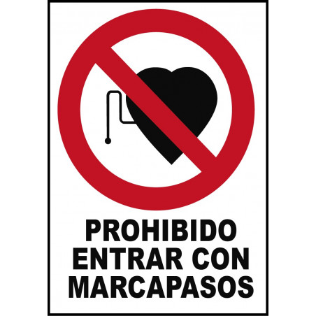 Cartel Prohibido Entrar con Marcapasos