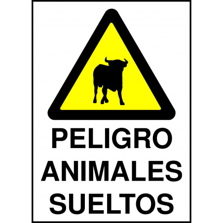 Cartel Peligro Animales Sueltos - Toro