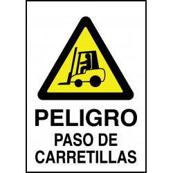 Cartel Peligro Paso de Carretillas