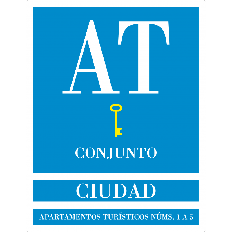 Placa distintivo Apartamento turístico - Andalucía - 1 llave de oro Ciudad