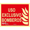 Cartel Fotoluminiscente Uso Exclusivo Bomberos UNE 23035 - Tamaño 20x25cm
