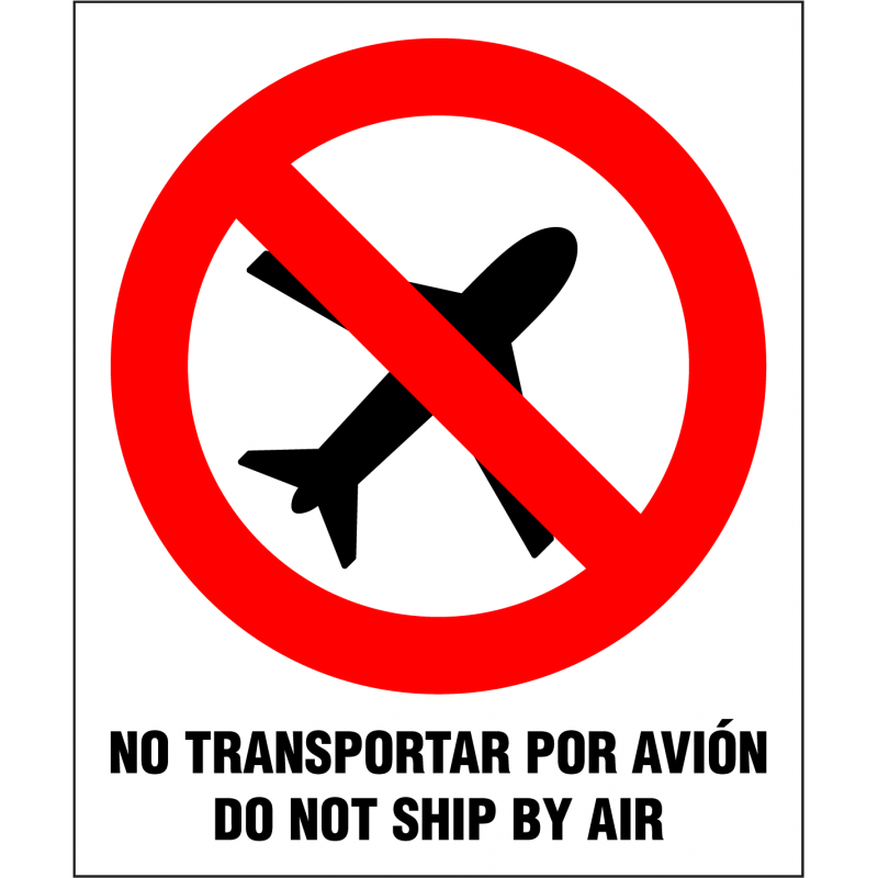 Pegatina No transportar por avión - Do not ship by air - 10x12cm