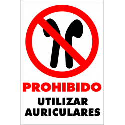 Señal Prohibido Utilizar Auriculares - Inalámbricos