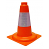 Cono NARANJA PVC Flexible 30cm 1 pieza. Banda Reflex 10cm