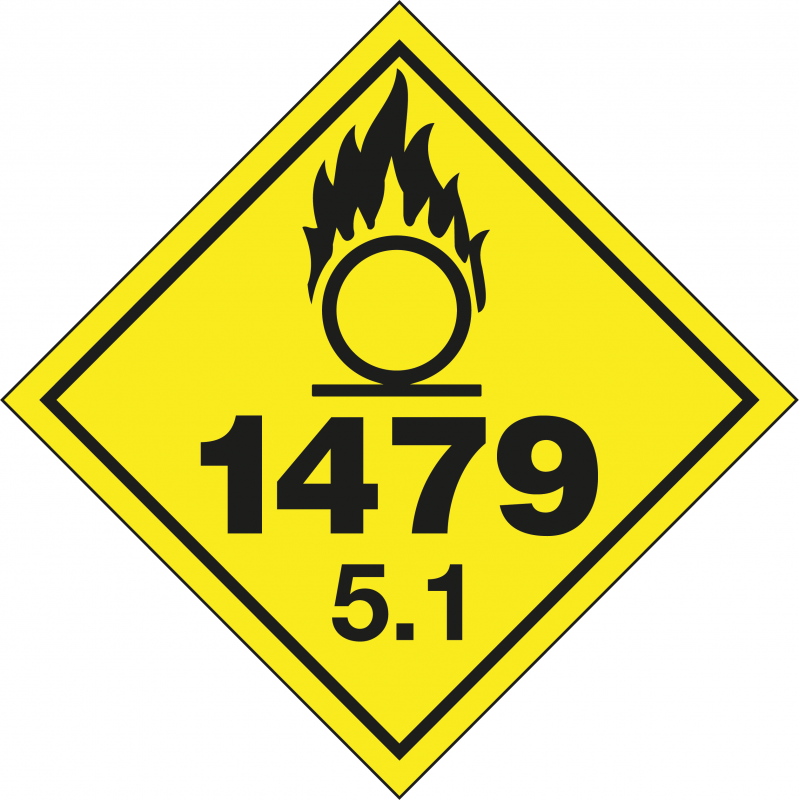 Peligro de Clase 5.1 - Señal Materias comburentes - ONU 1479 SÓLIDO COMBURENTE, N.E.P