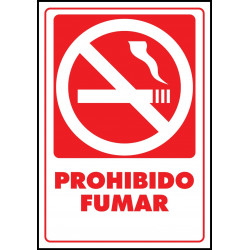 Cartel Prohibido Fumar - Rojo