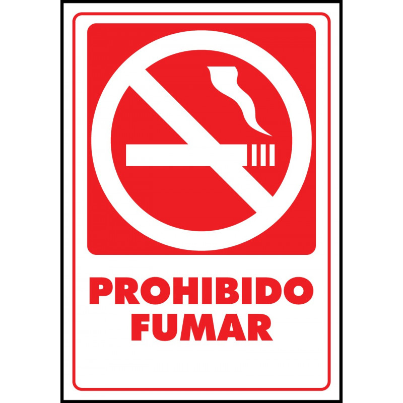 Cartel Prohibido Fumar - Rojo