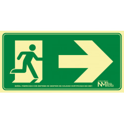 Señal Fotoluminiscente Evacuación Flecha UNE 23035/4