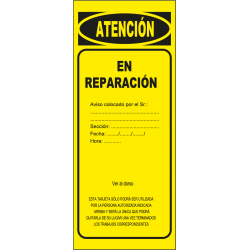 Tarjeta de Señalización - En reparación / Equipo defectuoso
