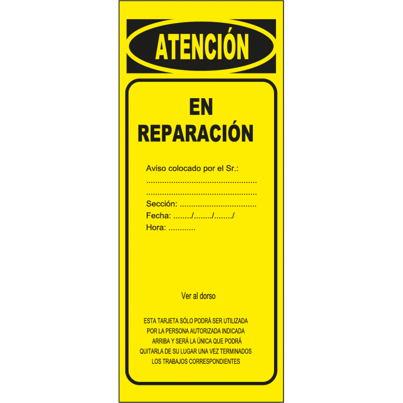Tarjeta de Señalización - En reparación