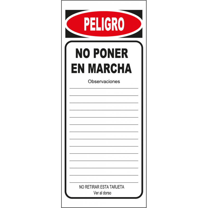 Tarjeta de Señalización - Fuera de servicio