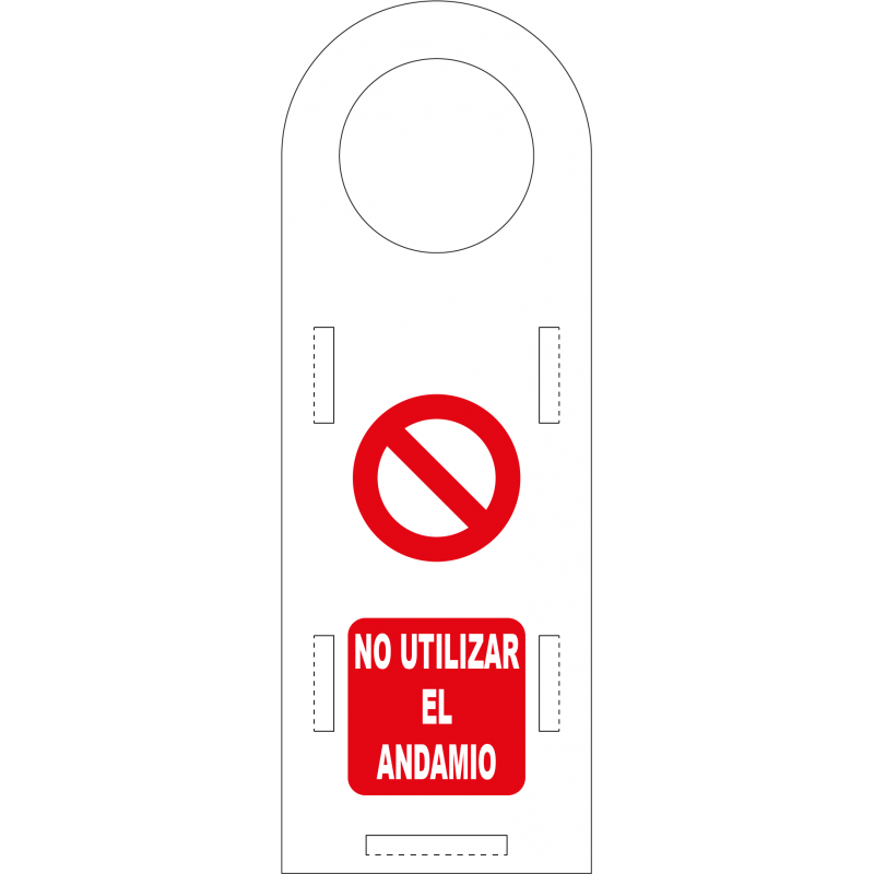 Soporte para tarjetas de señalización - No utilizar el andamio