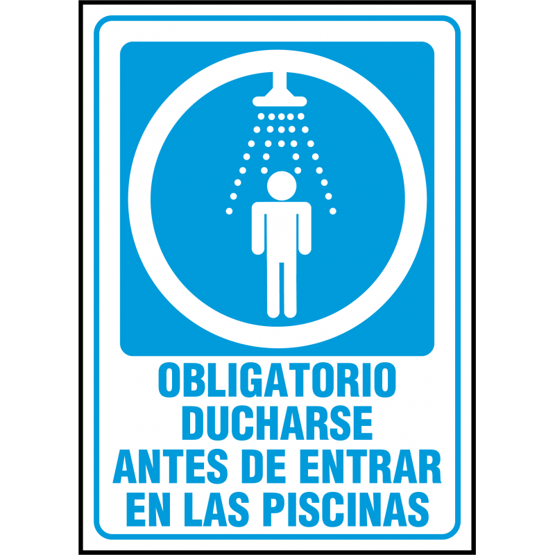 Cartel Obligatorio Ducharse Antes de Entrar en las Piscinas 🚿