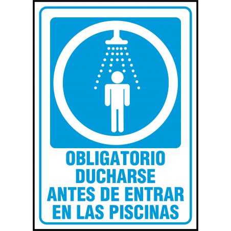 Cartel Obligatorio Ducharse Antes de Entrar en las Piscinas 🚿
