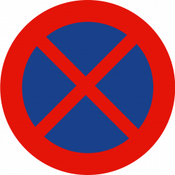 Señal Metálica Vial Prohibido Parar y Estacionar