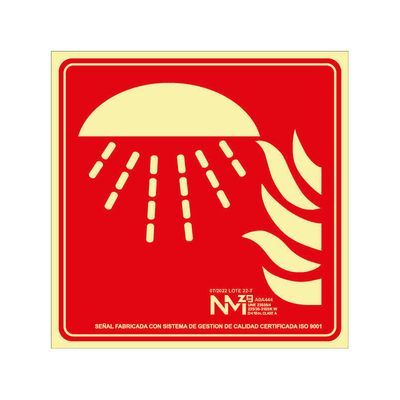 Cartel Fotoluminiscente Agente Extintor - Equipo Autónomo. UNE 23035 Clase A - Tamaño A4