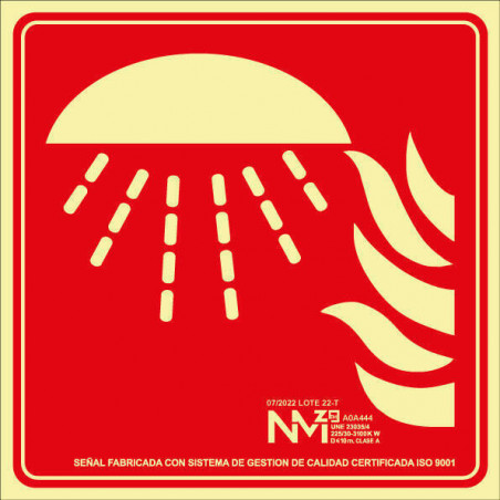 Cartel Fotoluminiscente Agente Extintor - Equipo Autónomo. UNE 23035 Clase A - Tamaño A4