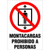 Cartel Montacargas Prohibido a Personas
