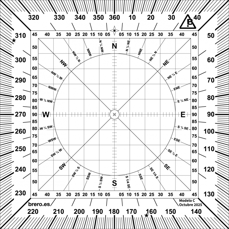 Transportador Náutico Cuadrado - Modelo C