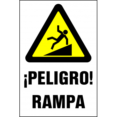 Señal ¡Peligro! Rampa - Tamaño A4