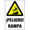 Señal ¡Peligro! Rampa - Tamaño A4