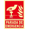 Señal Fotoluminiscente Parada de Emergencia UNE 23035 - Tamaño A4