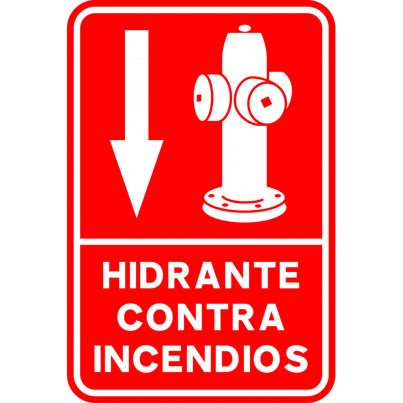 Señal Metálica Reflectante MOPU - Hidrante Contra Incendios - 40x60cm