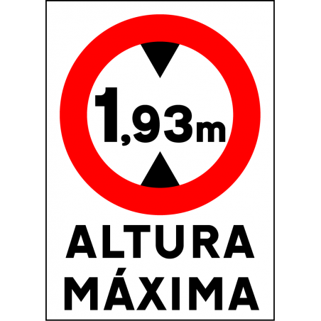 Cartel Altura Máxima