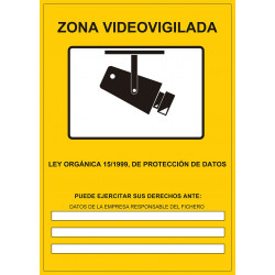 Cartel Zona Vídeo Vigilada - Datos Empresa