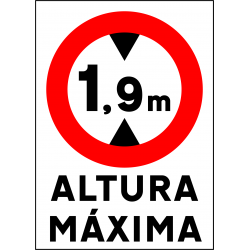 Cartel PVC Altura Máxima / Limitación de altura - Personalizable