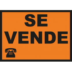 Cartel Se Vende Naranja-Negro