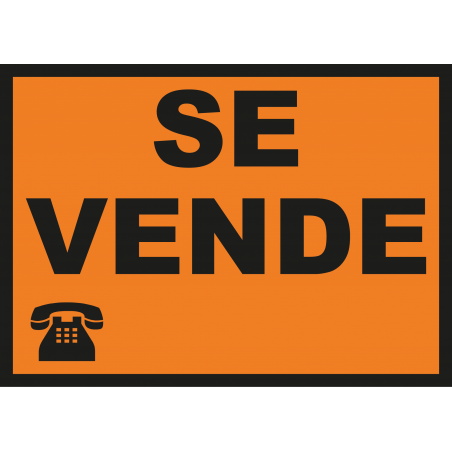 Cartel Se Vende Naranja-Negro