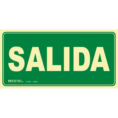 Señal Fotoluminiscente Salida UNE 23035/4