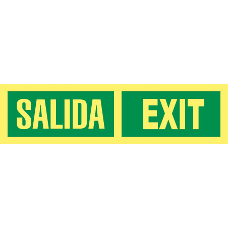 Cartel Fotoluminiscente Salida - Exit