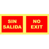 Cartel Fotoluminiscente Sin Salida - No Exit