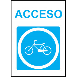 Cartel Acceso Obligatorio Bicicletas