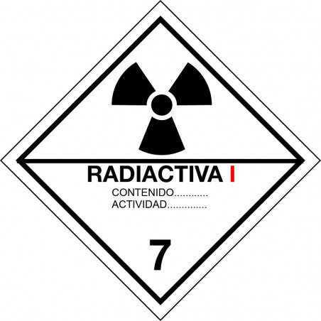 Peligro de Clase 7A - Señal Materias radiactivas