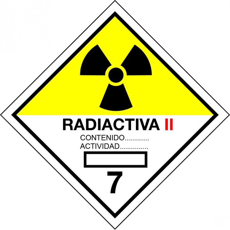 Peligro de Clase 7B - Señal Materias radiactivas
