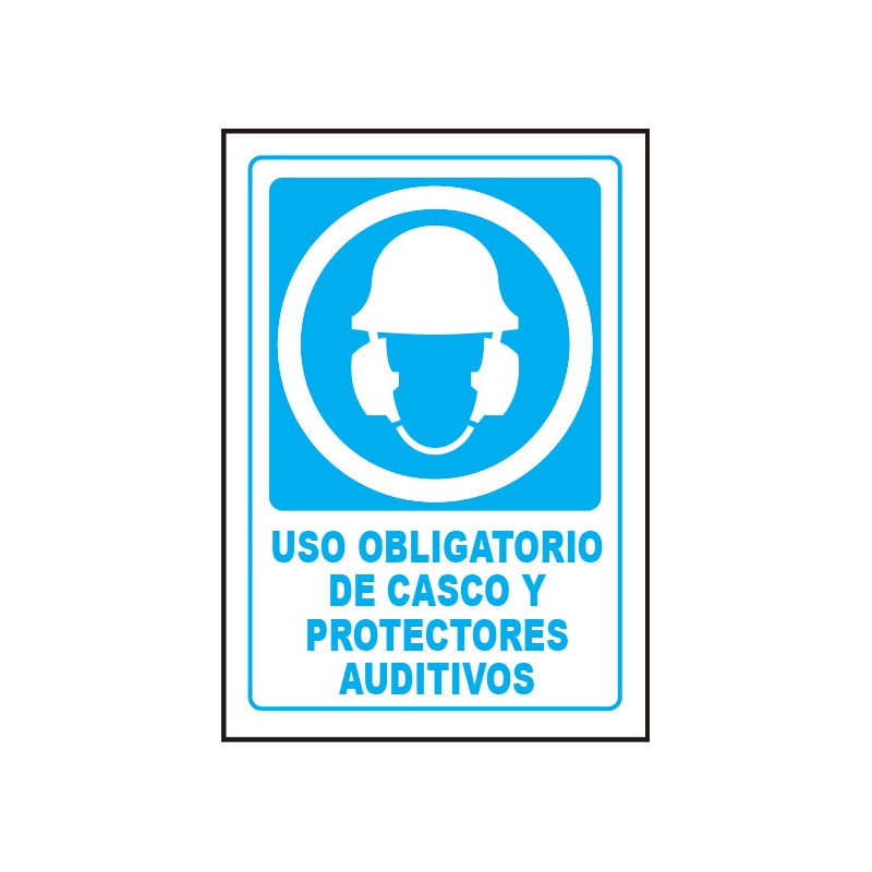 Cartel Uso Obligatorio de Casco y Protectores Auditivos