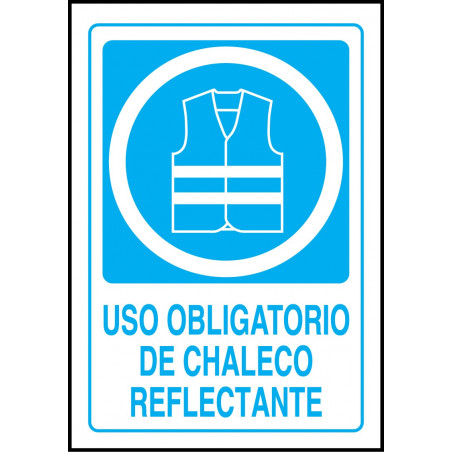 Cartel Uso Obligatorio De Chaleco Reflectante Tama o 25x35cm B4 