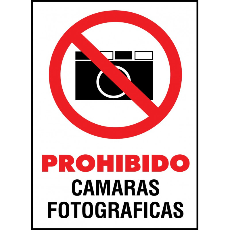 Cartel Prohibido Cámaras Fotográficas